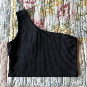 Black cropped off the shoulder top. size L. shein